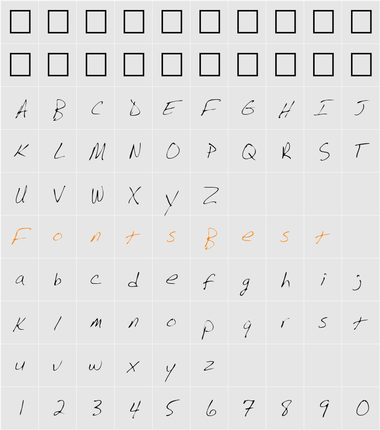 LEHN024 Character Map