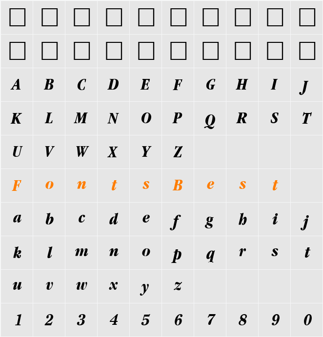 PSL Siara Character Map