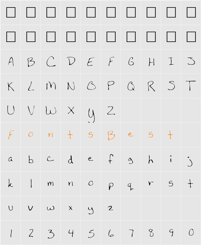 KellysHand Character Map