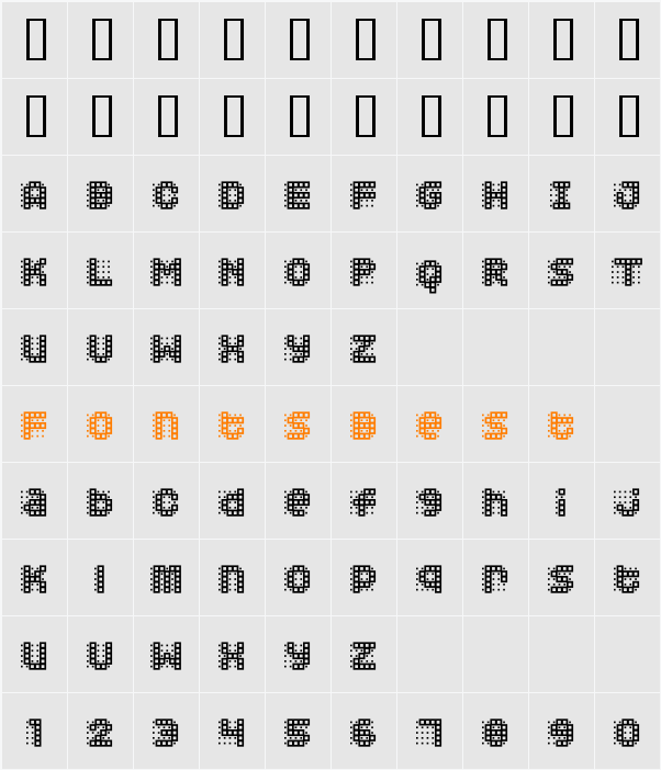 Squarodynamic 03 Character Map