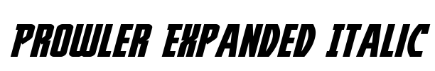 Prowler Expanded Italic Font Image