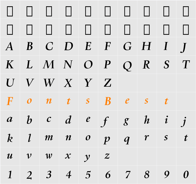 Kennedy GD Character Map