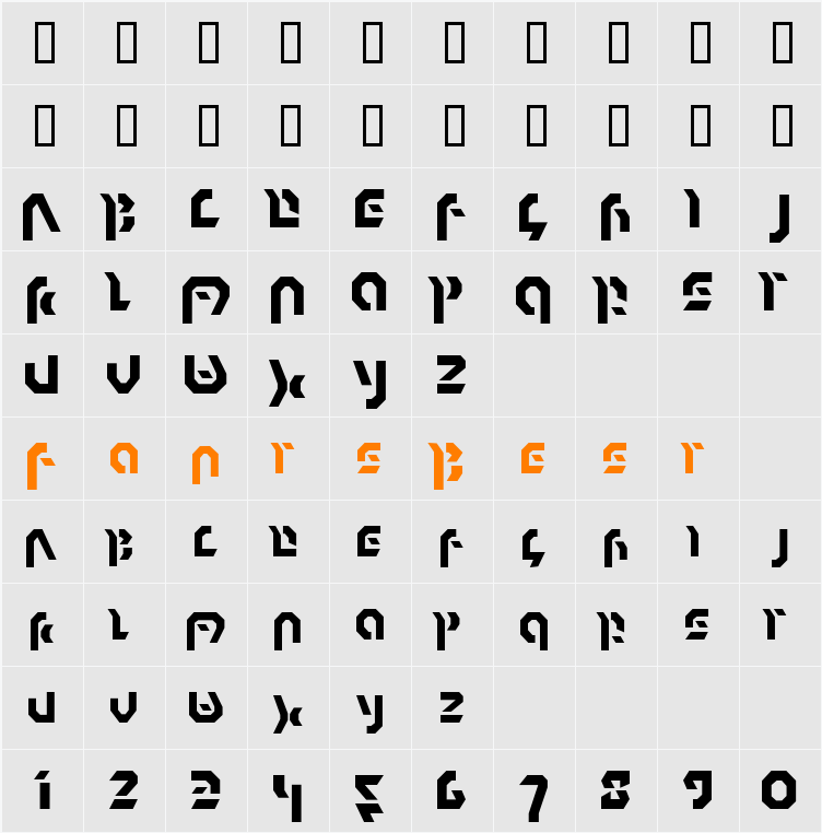 Omnicron Character Map