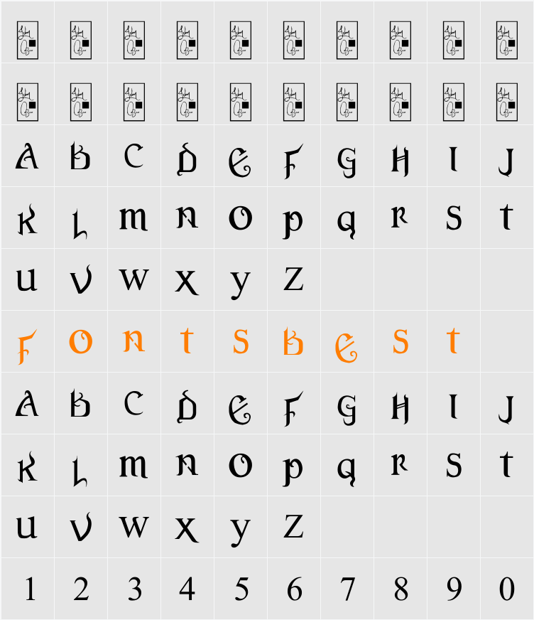 Versal Character Map