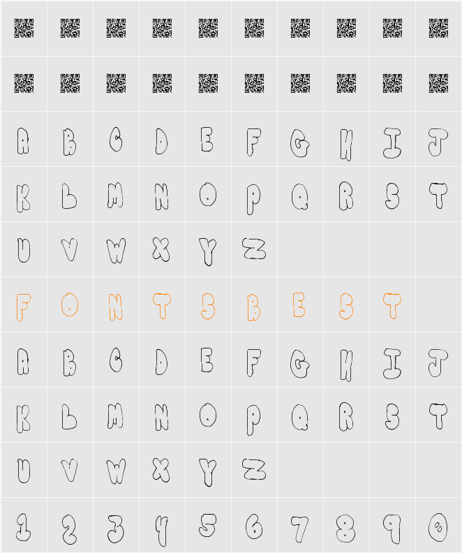 BubbleYums Character Map