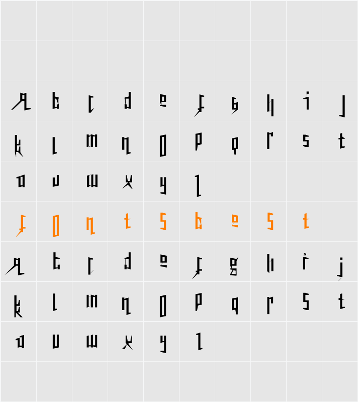 Peacetiqua Character Map