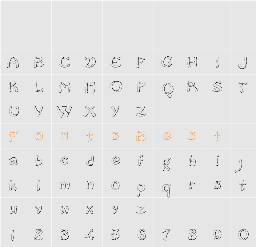 Sayonara Beveled Character Map