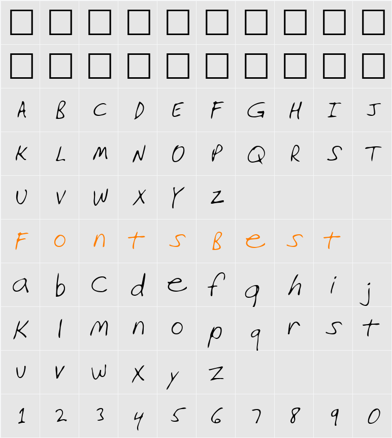 LEHN226 Character Map