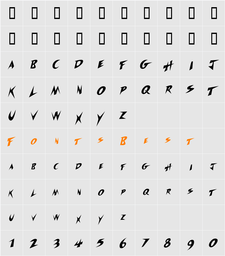 SLTitanes Character Map