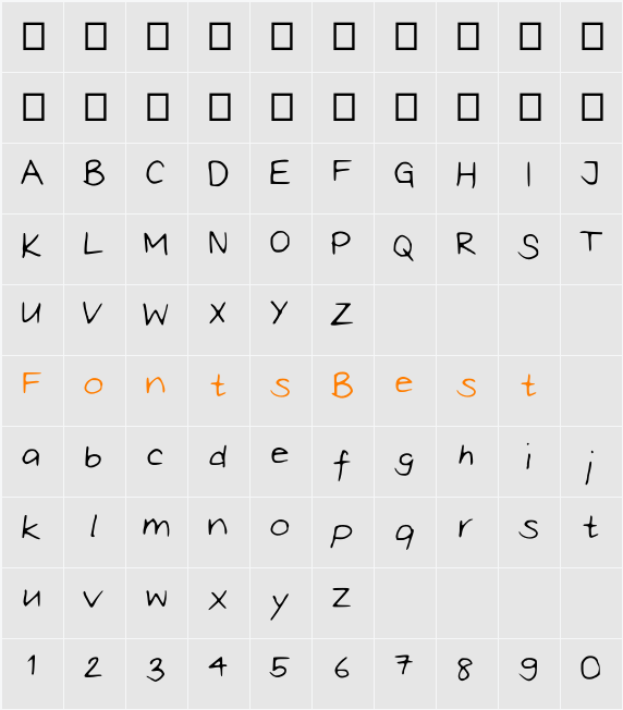 OliviaScript Character Map