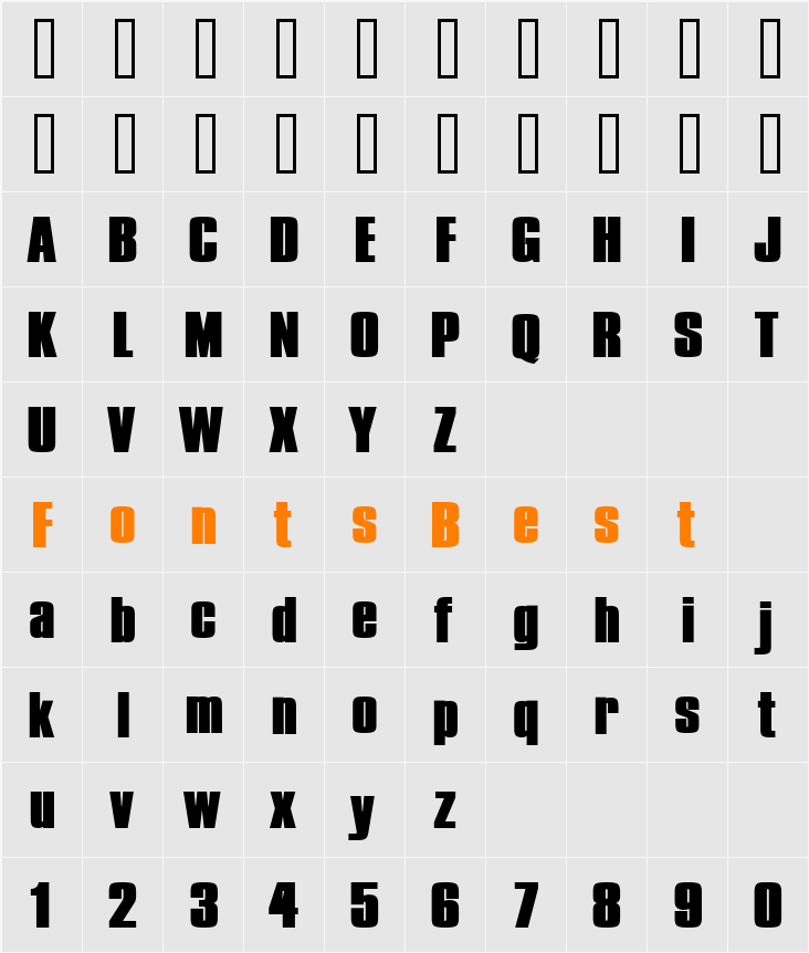 Commador Extended Heavy Character Map