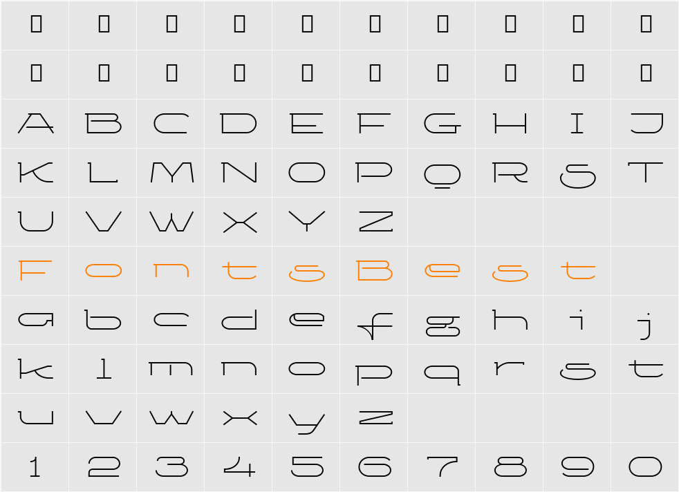 KetosagLt Character Map