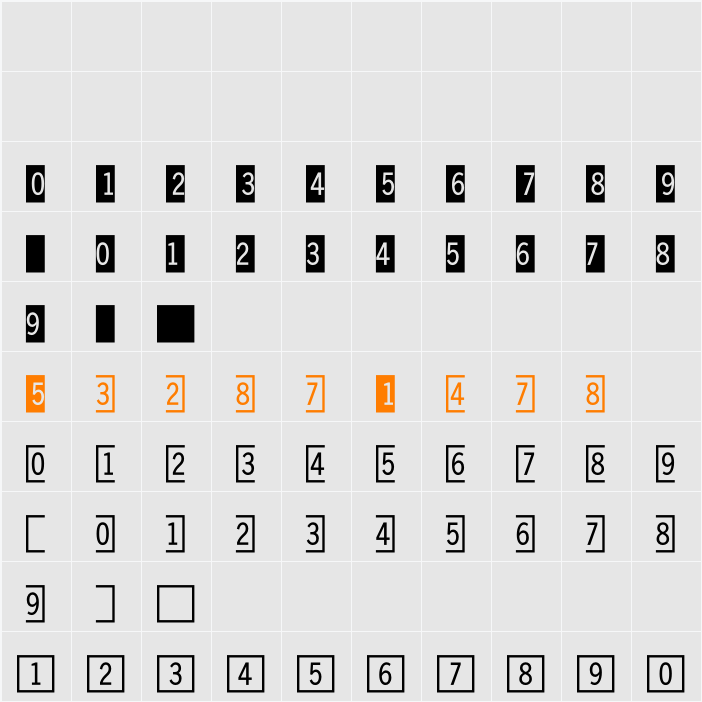 DoubleDigits Square Character Map