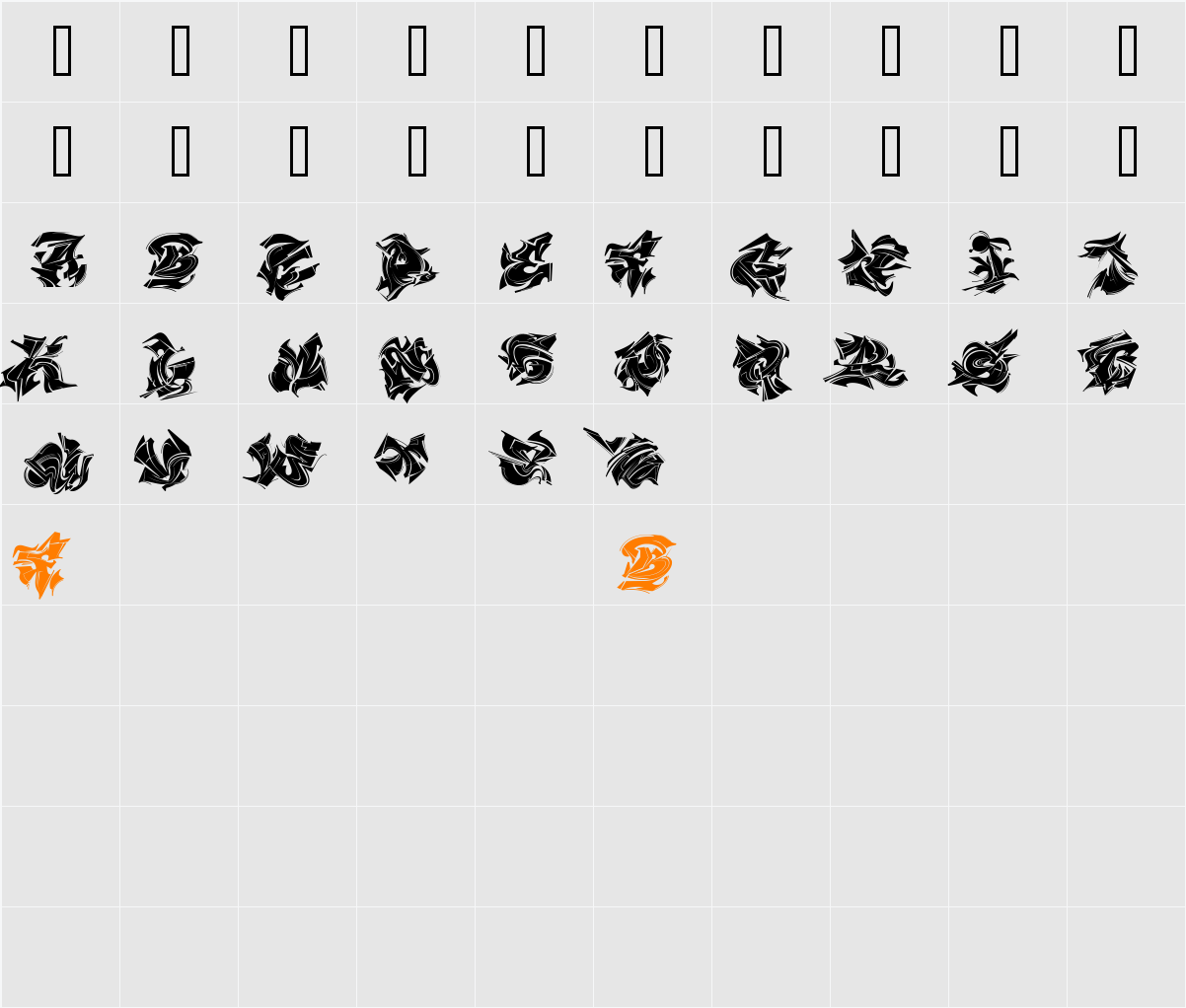 MAELSTROM Character Map