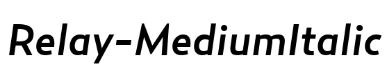 Relay-MediumItalic Font Image