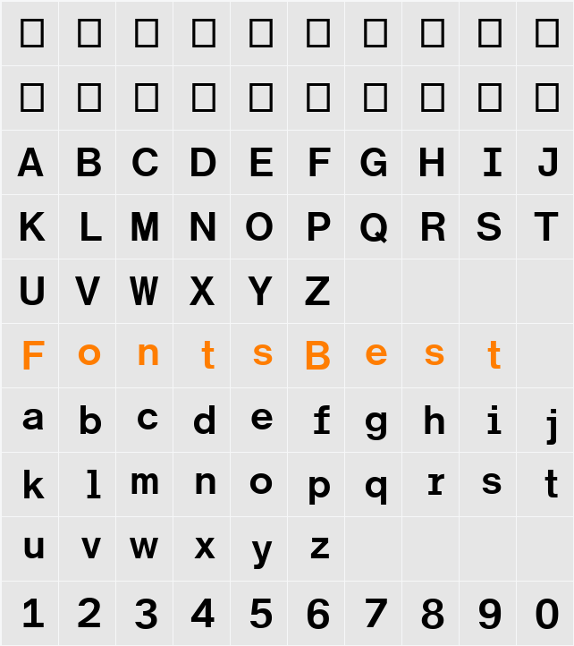 SidaHebMBol Character Map