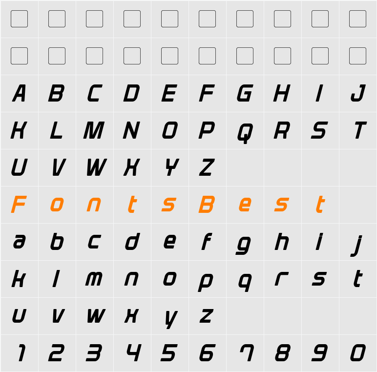 Plavsky Condensed Character Map