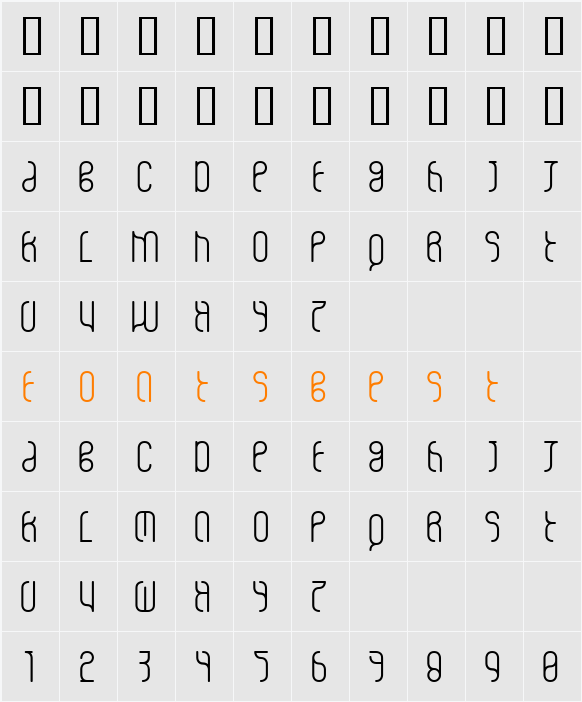 overegular Character Map