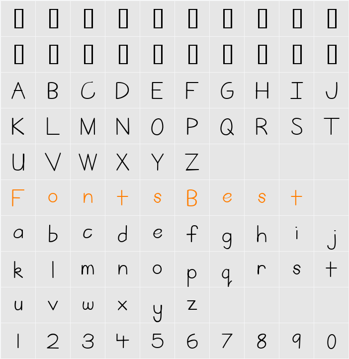 LD Fine Print 13 Character Map