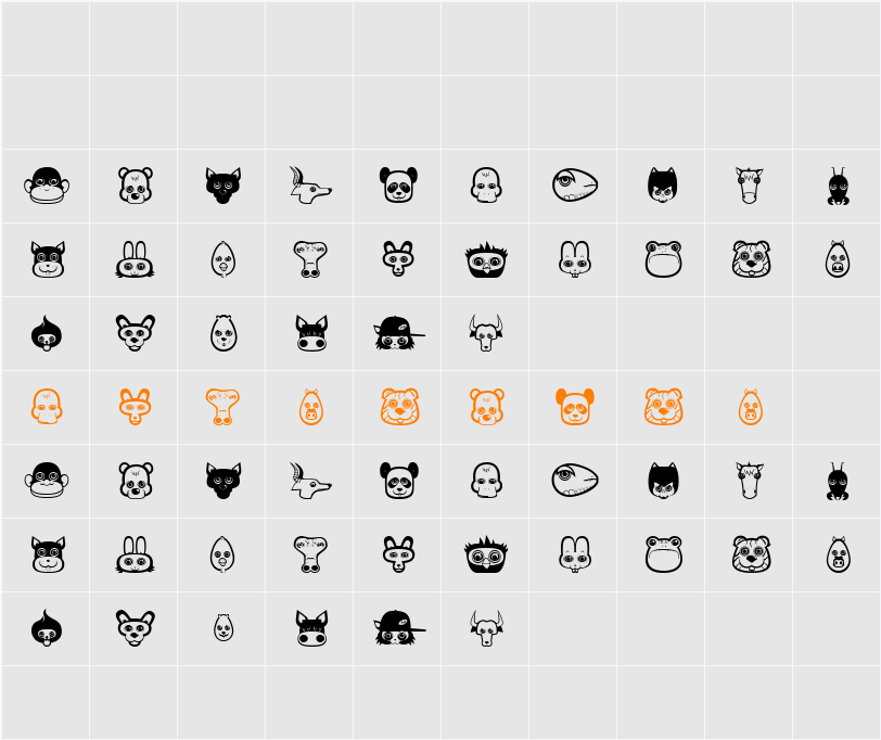 plastic pets Character Map