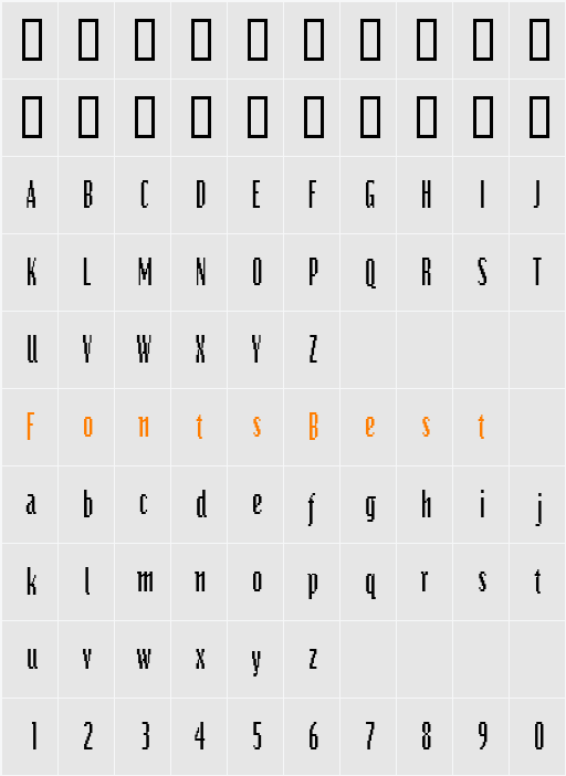 BitsCondensed Character Map