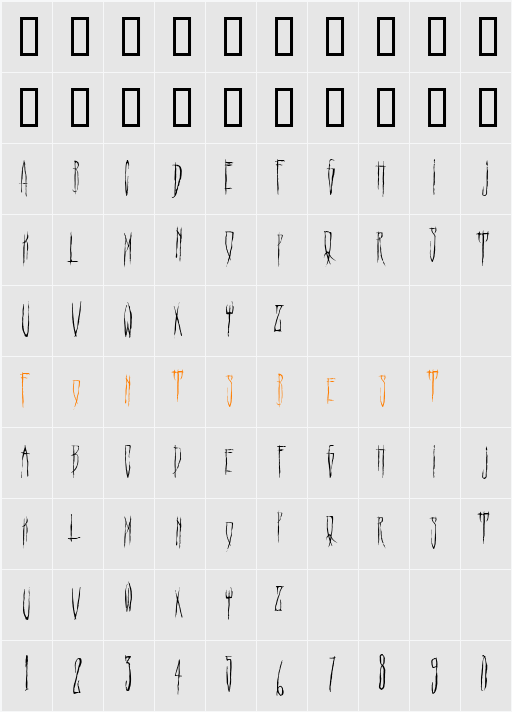 HELLO WEEN FONT Character Map
