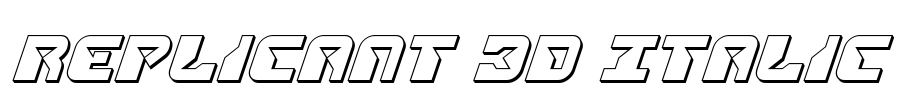 Replicant 3D Italic Font Image