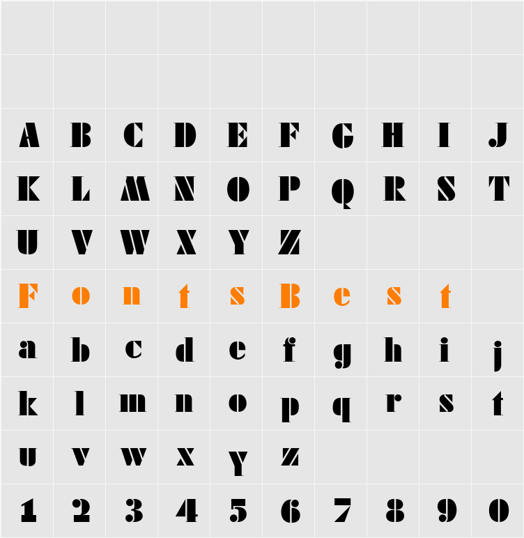 FutstencilSerif Character Map