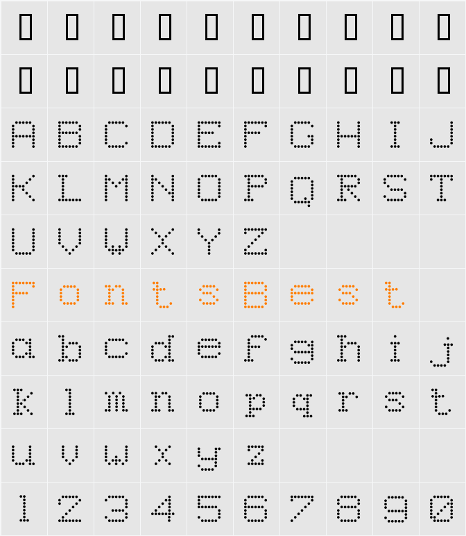 8Pin Matrix Character Map