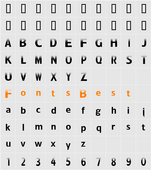 SpikedTop Character Map