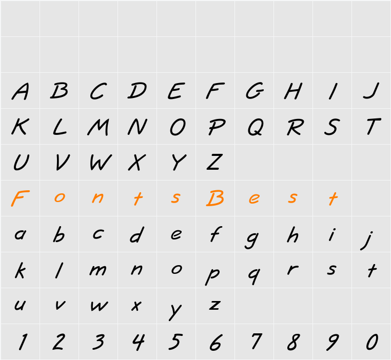 JottFLF Character Map