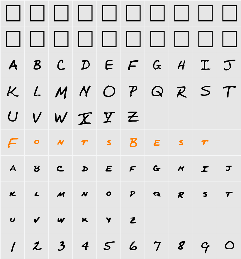 LEHN227 Character Map