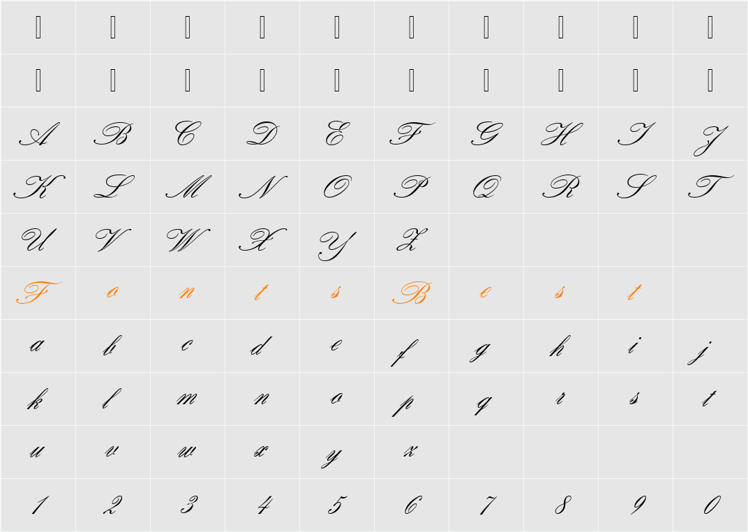 URWAtalantaJoiDReg Character Map