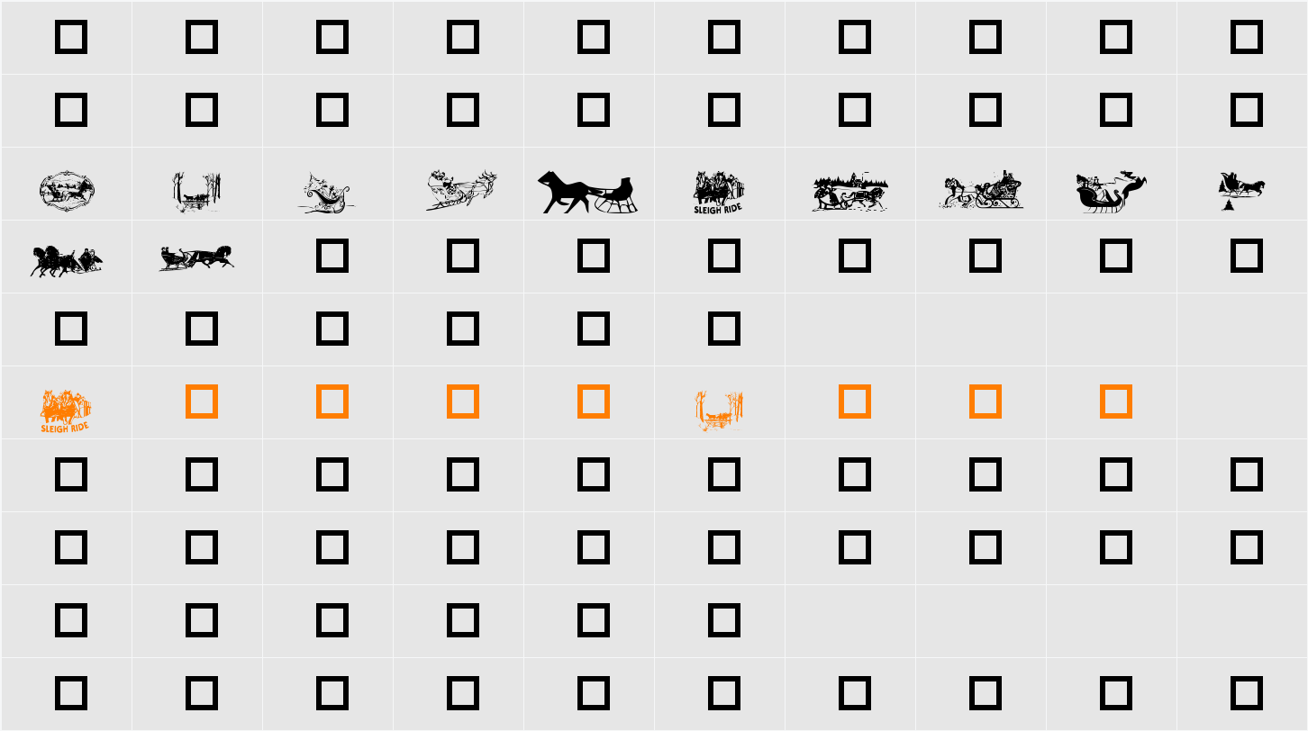 Sleigh Ride Character Map