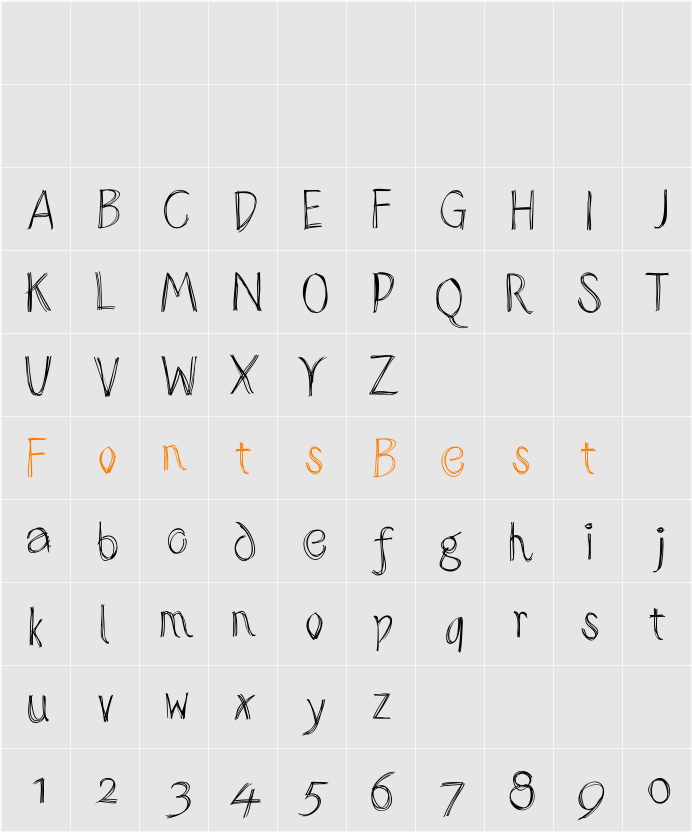 SketchedAlphabet Character Map