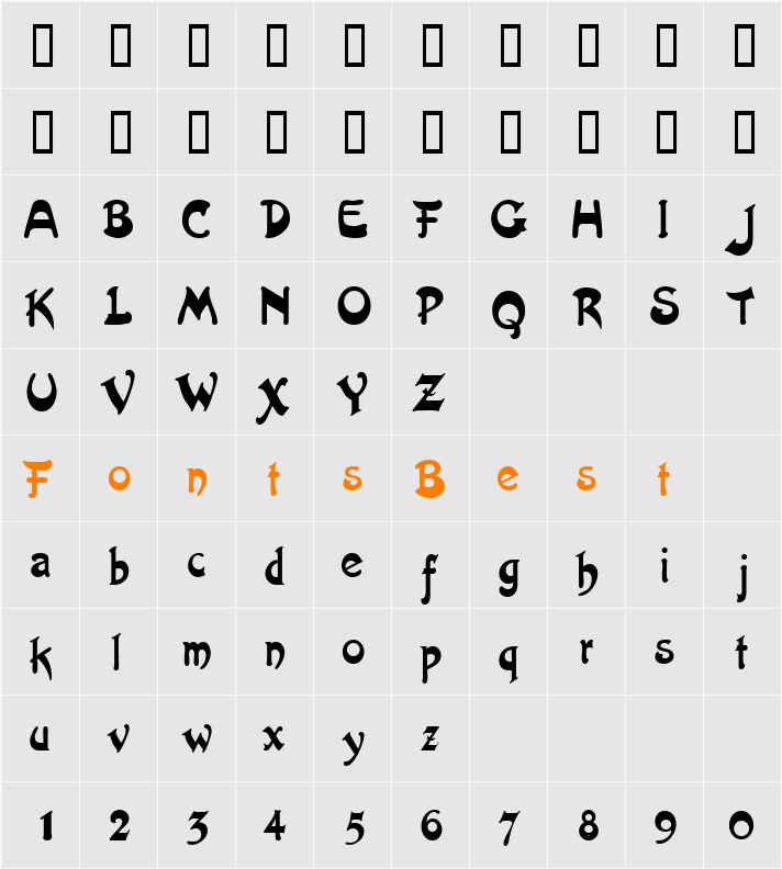 KaravanDisplaySSi Character Map