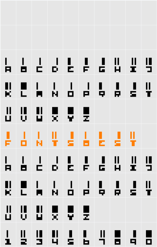 SmallBars Character Map