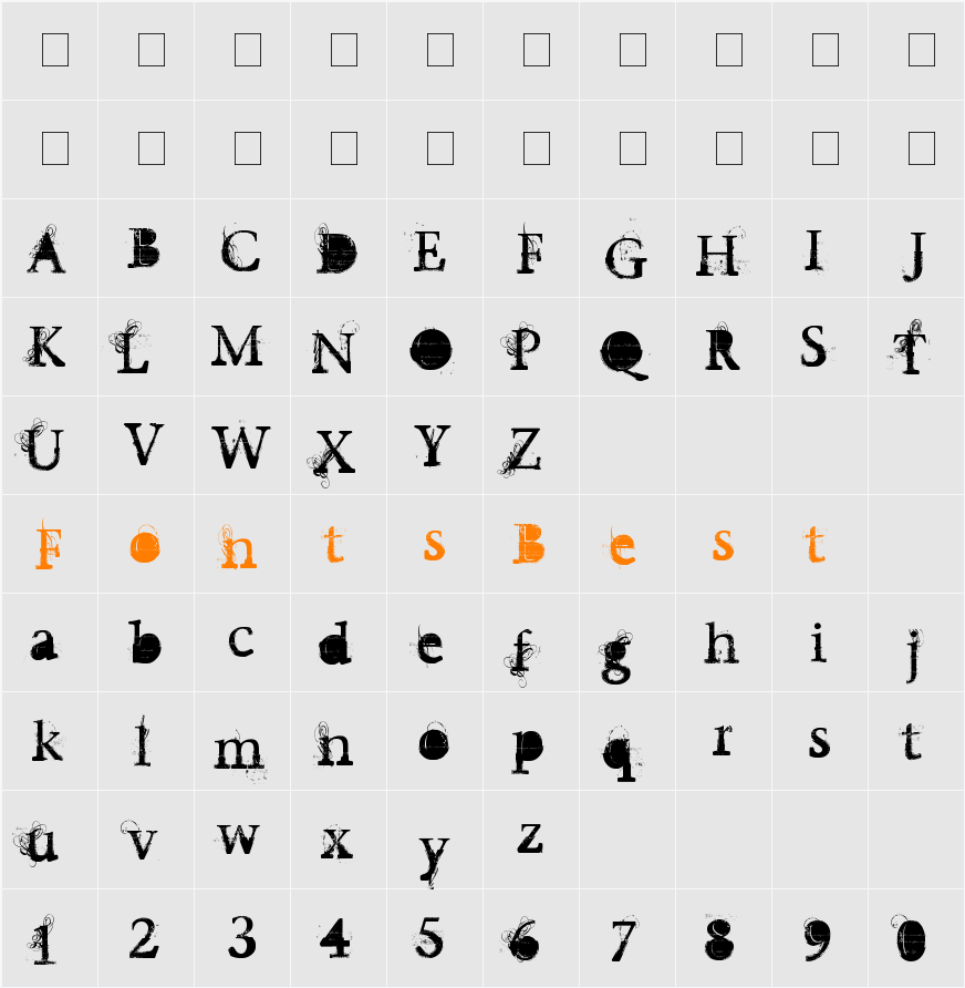 UNDECAPPED Vinyl Character Map