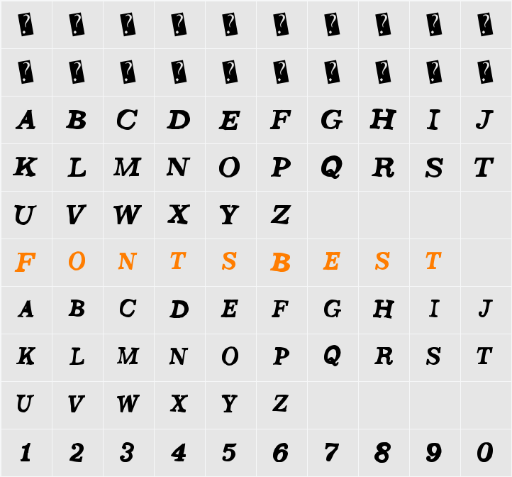 SaturdayEvening Character Map