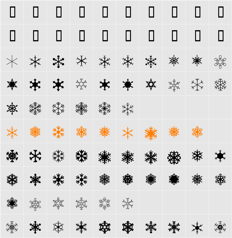 XSchneeFlaken Character Map