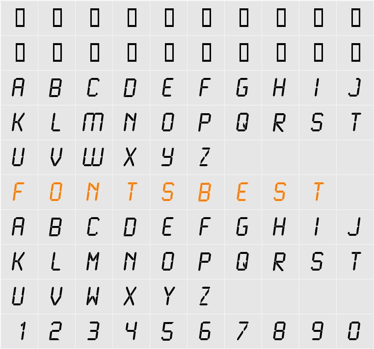 LCD Character Map
