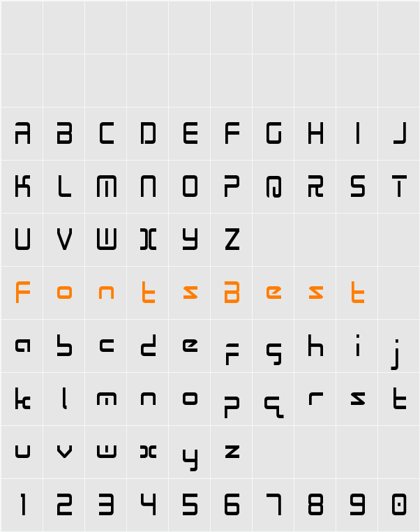 Radio Space Condensed Character Map