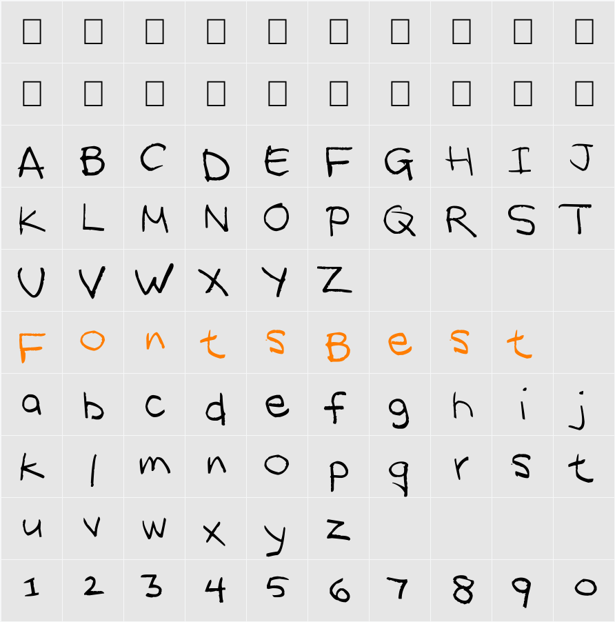 KSAFONT Character Map