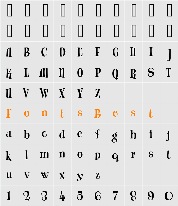 LHF Wade Grotesque CASUAL Character Map