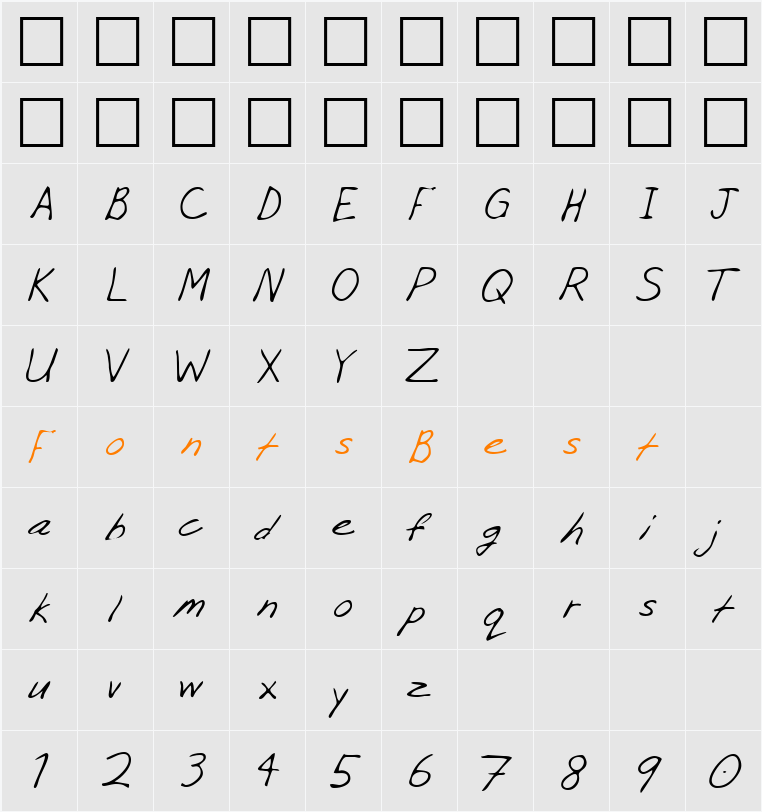 LEHN056 Character Map