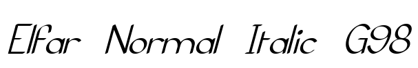 Elfar Normal Italic G98