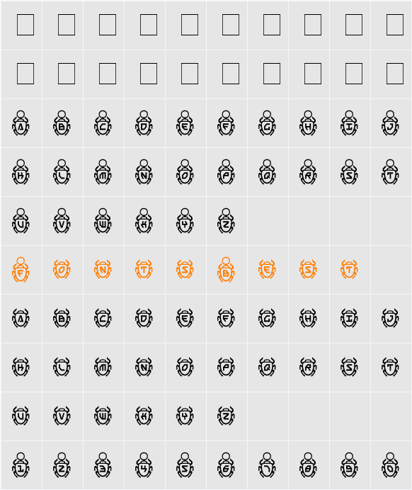 Scarab Character Map