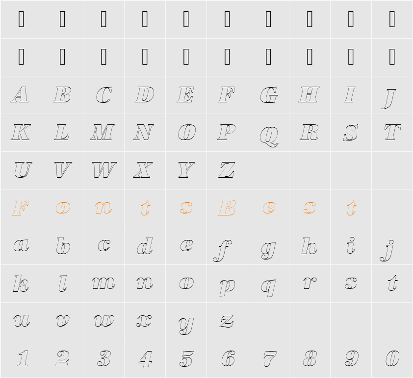 URWAntiquaTUltBolItaOu1 Character Map