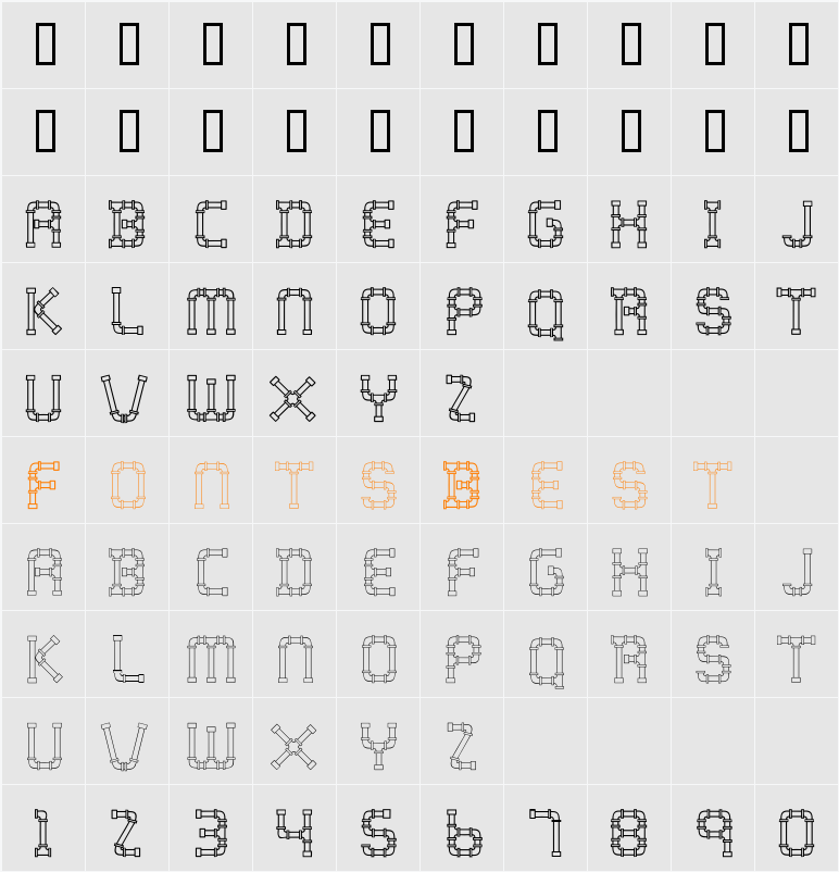 WaterWorksCaps Character Map