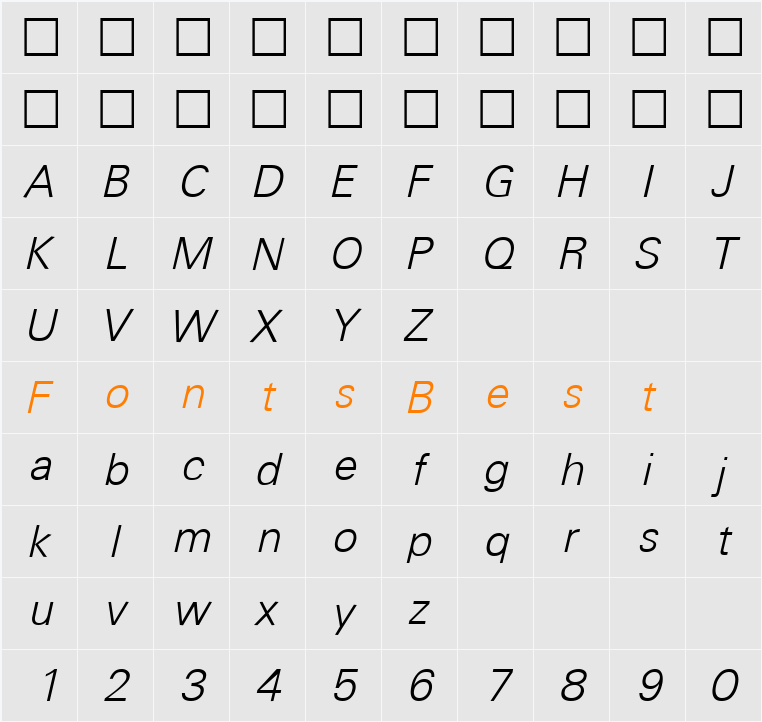 Universal Light Character Map